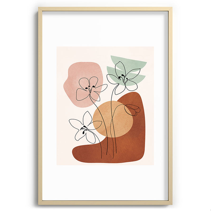 Minimal Abstract Flowers 04 Framed Art Print Gallery Image 74