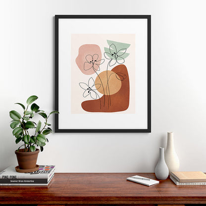 Minimal Abstract Flowers 04 Framed Art Print Gallery Image 35
