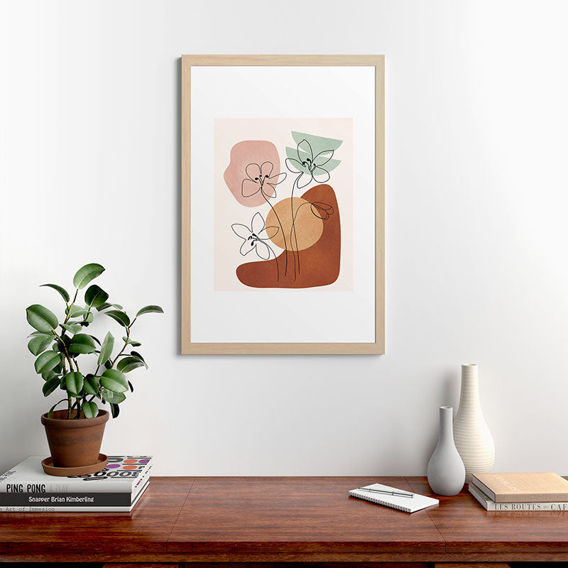 Minimal Abstract Flowers 04 Framed Art Print Gallery Image 48