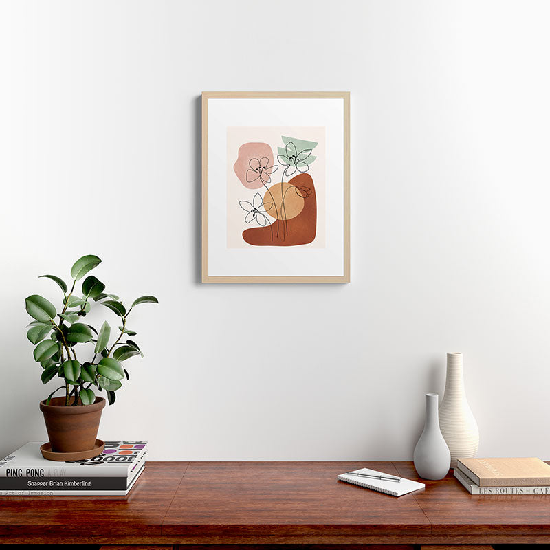 Minimal Abstract Flowers 04 Framed Art Print Gallery Image 19