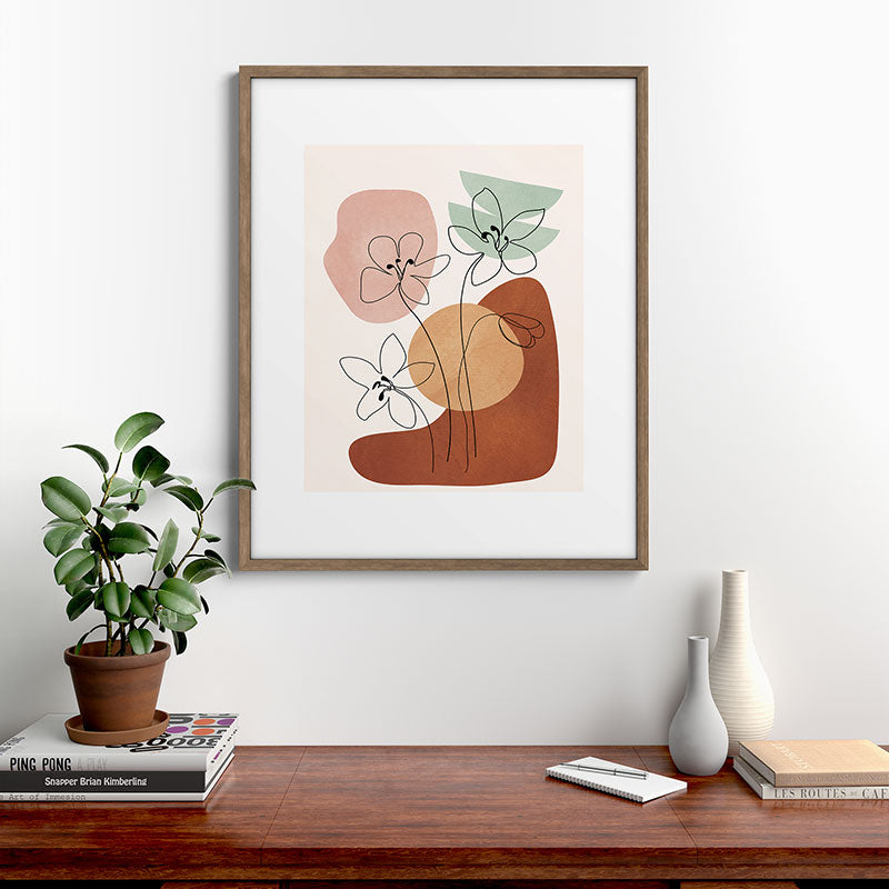 Minimal Abstract Flowers 04 Framed Art Print Gallery Image 14