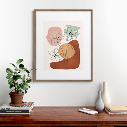 Minimal Abstract Flowers 04 Framed Art Print Gallery Image 14