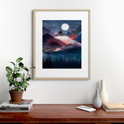 Mountain Lake Under the Stars Framed Art Print Gallery Image 29