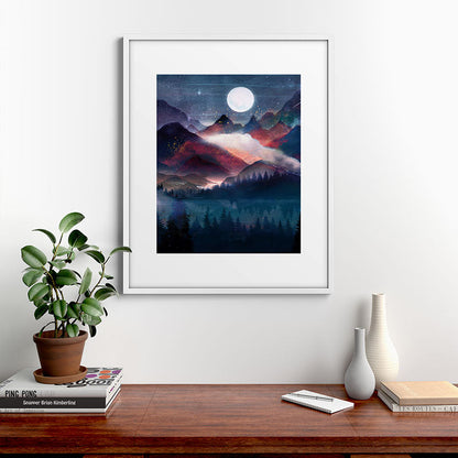 Mountain Lake Under the Stars Framed Art Print Gallery Image 39
