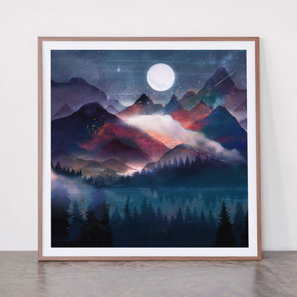 Mountain Lake Under the Stars Framed Art Print Gallery Image 21
