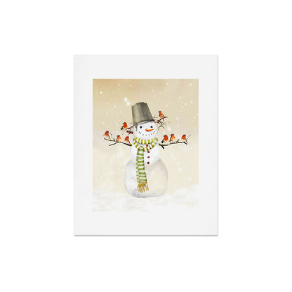 Snowman and Birds Art Print Gallery Image 7