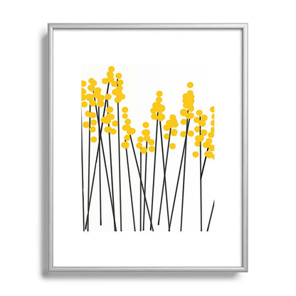 Hello Spring! Yellow/Black Retro Plants on White #decor #society6 #buyart Framed Art Print Gallery Image 131