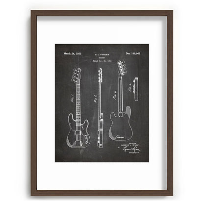 Bass Guitar Patent - Bass Guitarist Art - Black Chalkboard Framed Art Print Gallery Image 91