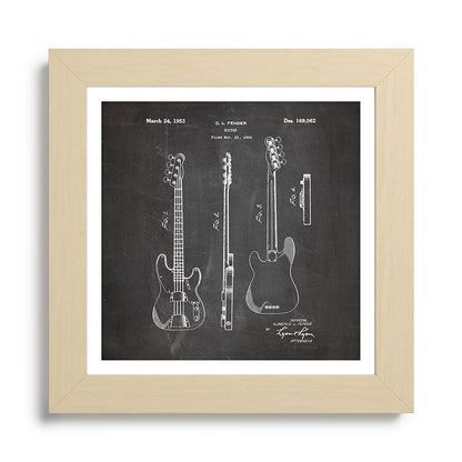 Bass Guitar Patent - Bass Guitarist Art - Black Chalkboard Framed Art Print Gallery Image 68