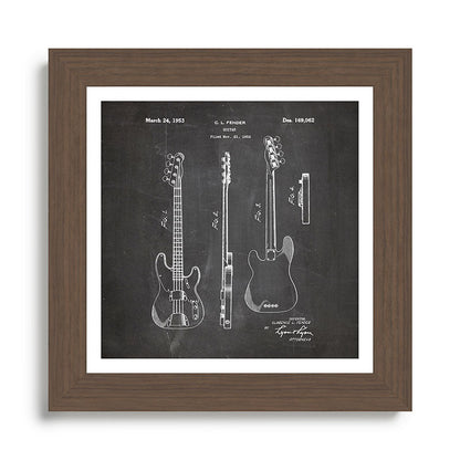 Bass Guitar Patent - Bass Guitarist Art - Black Chalkboard Framed Art Print Gallery Image 57