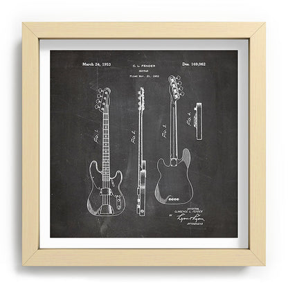 Bass Guitar Patent - Bass Guitarist Art - Black Chalkboard Framed Art Print Gallery Image 106