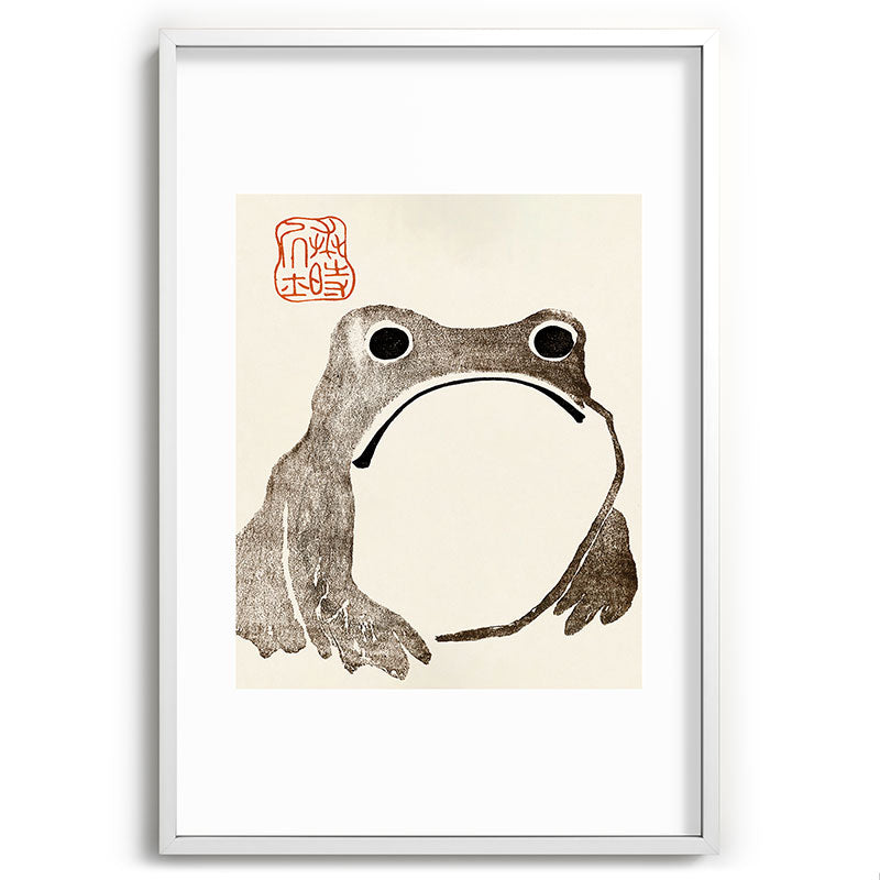 Unimpressed Frog Meika Gafu by Matsumoto Hoji 1814 - Frog Framed Art Print Gallery Image 110