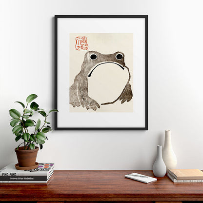 Unimpressed Frog Meika Gafu by Matsumoto Hoji 1814 - Frog Framed Art Print Gallery Image 9