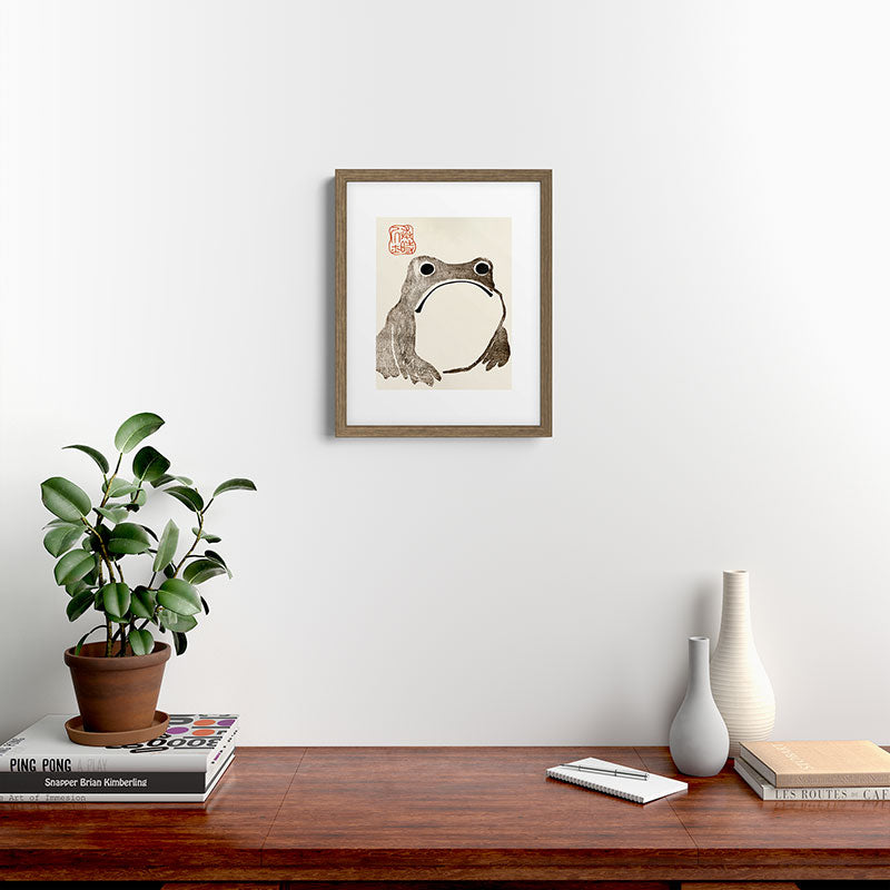 Unimpressed Frog Meika Gafu by Matsumoto Hoji 1814 - Frog Framed Art Print Gallery Image 15