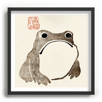 Unimpressed Frog Meika Gafu by Matsumoto Hoji 1814 - Frog Framed Art Print Gallery Image 93