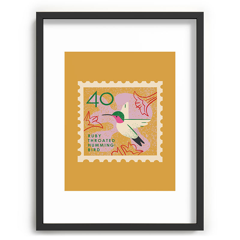 Hummingbird Postage Stamp Framed Art Print Gallery Image 84