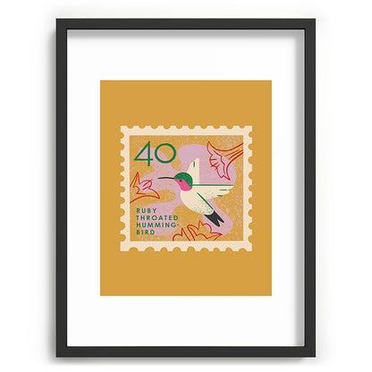 Hummingbird Postage Stamp Framed Art Print Gallery Image 84