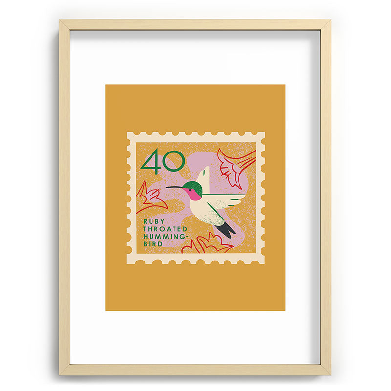 Hummingbird Postage Stamp Framed Art Print Gallery Image 99