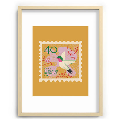 Hummingbird Postage Stamp Framed Art Print Gallery Image 99