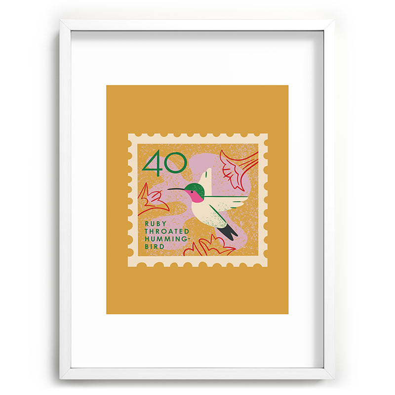 Hummingbird Postage Stamp Framed Art Print Gallery Image 107