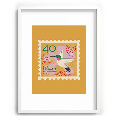 Hummingbird Postage Stamp Framed Art Print Gallery Image 107