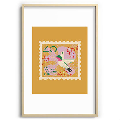 Hummingbird Postage Stamp Framed Art Print Gallery Image 102