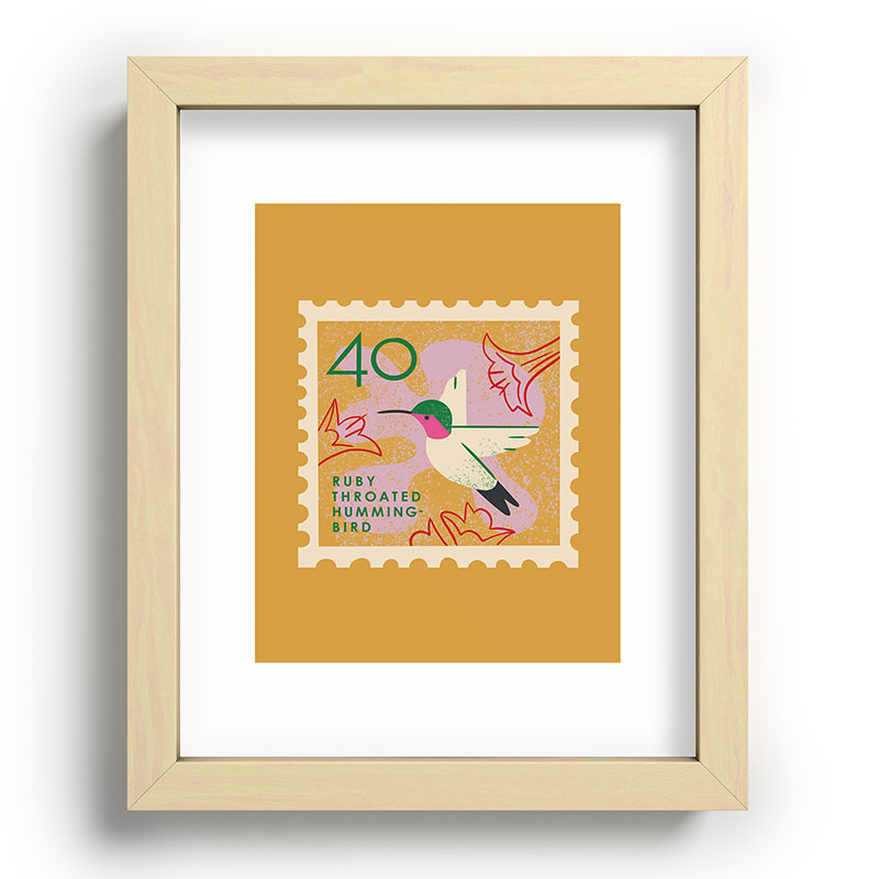 Hummingbird Postage Stamp Framed Art Print Gallery Image 95