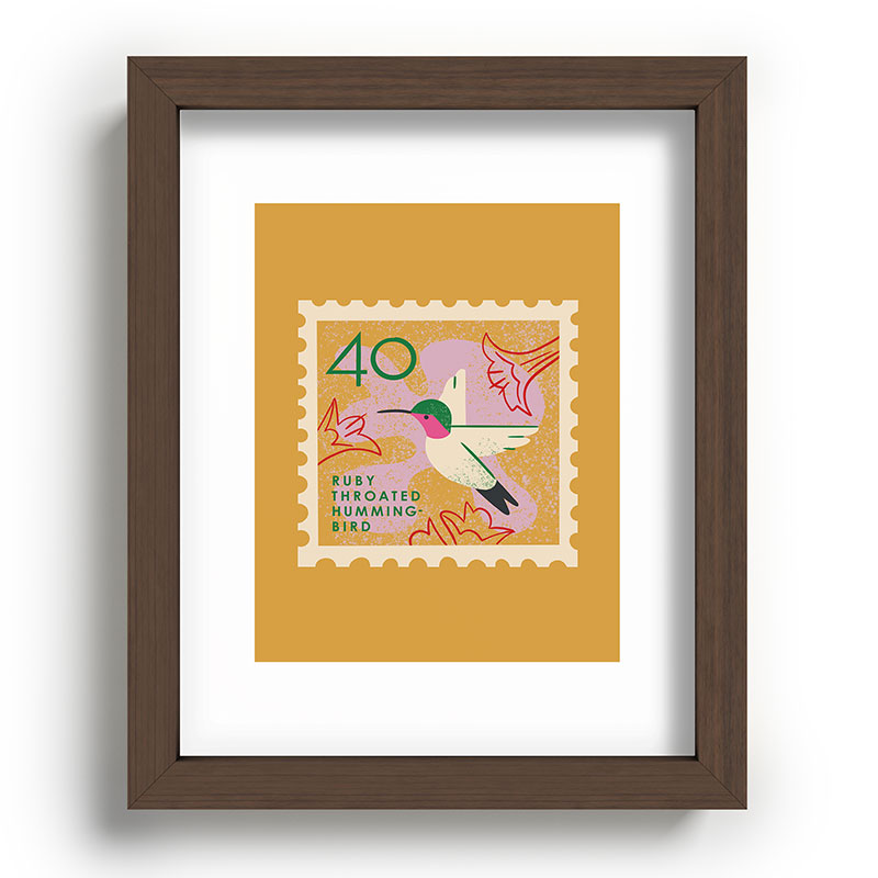 Hummingbird Postage Stamp Framed Art Print Gallery Image 88