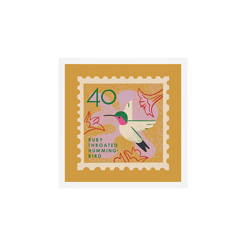 Hummingbird Postage Stamp Art Print Gallery Image 2