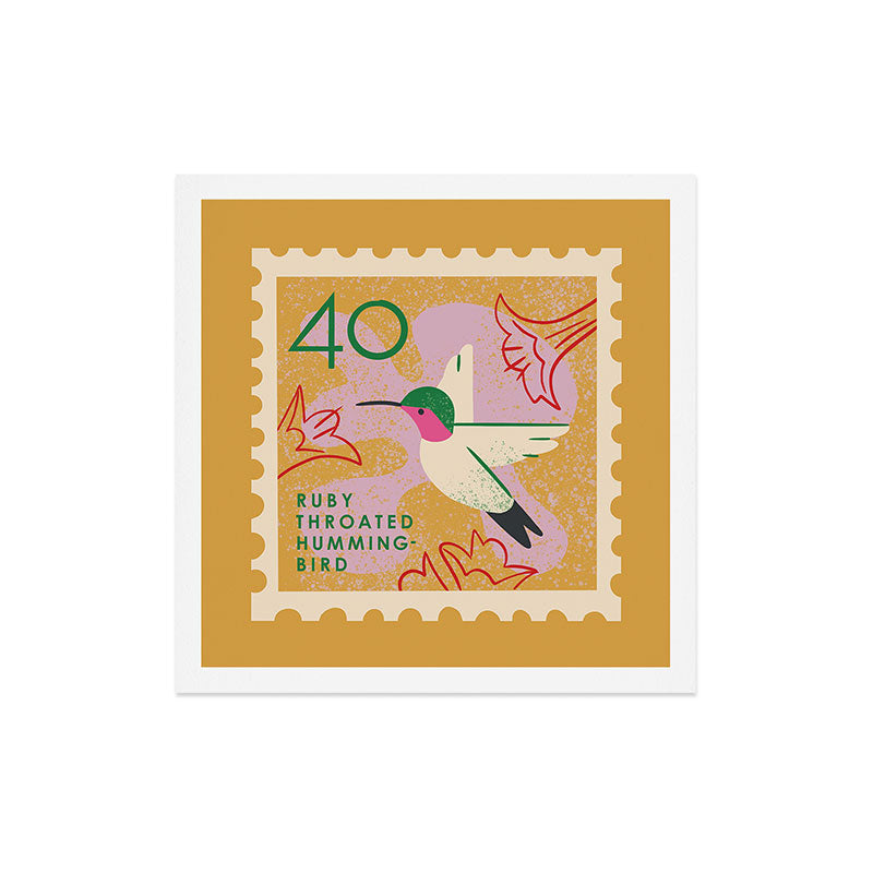 Hummingbird Postage Stamp Art Print Gallery Image 5