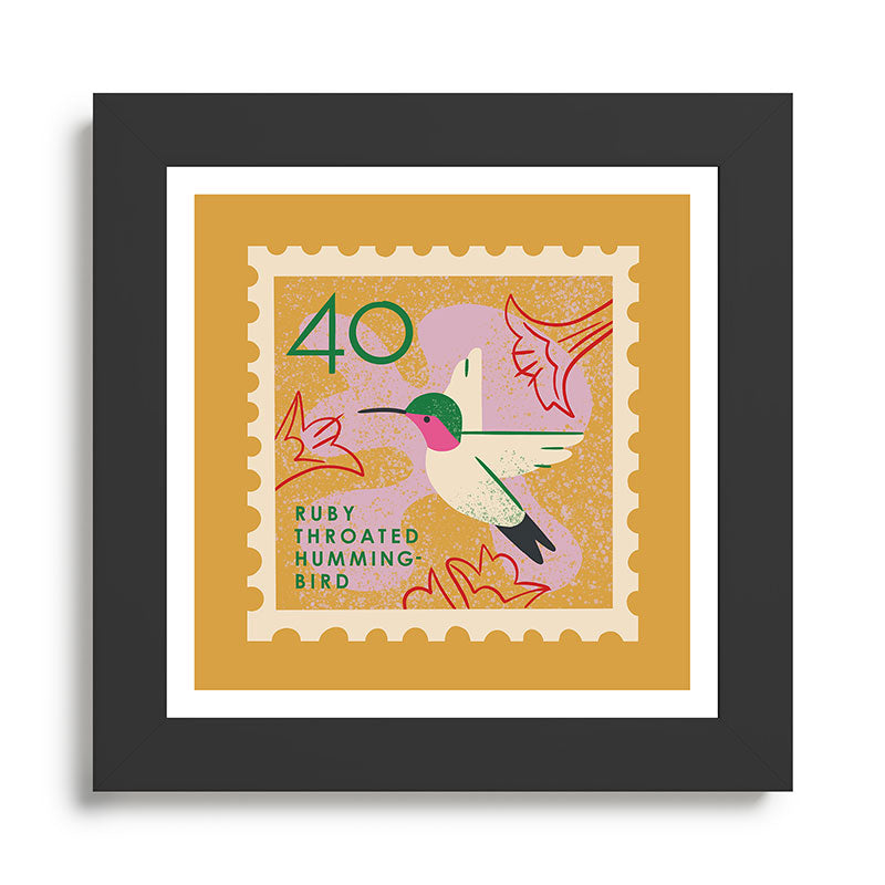 Hummingbird Postage Stamp Framed Art Print Gallery Image 46