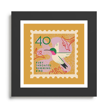 Hummingbird Postage Stamp Framed Art Print Gallery Image 46