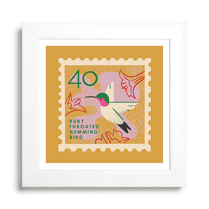 Hummingbird Postage Stamp Framed Art Print Gallery Image 79