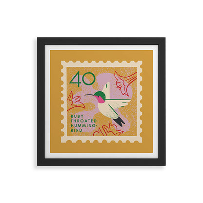 Hummingbird Postage Stamp Framed Art Print Gallery Image 50