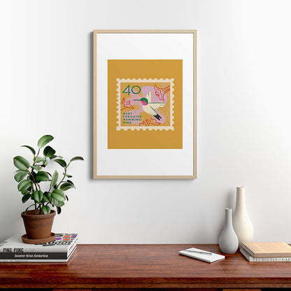 Hummingbird Postage Stamp Framed Art Print Gallery Image 28