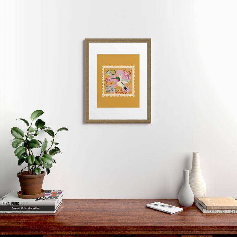 Hummingbird Postage Stamp Framed Art Print Gallery Image 54