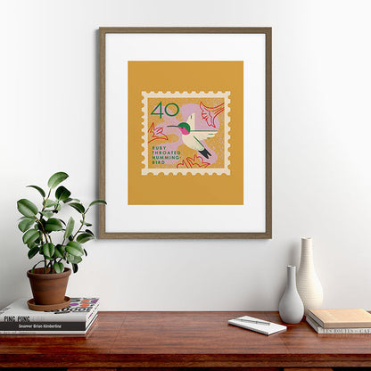 Hummingbird Postage Stamp Framed Art Print Gallery Image 58