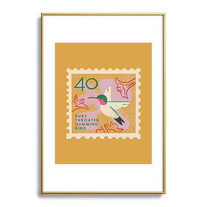 Hummingbird Postage Stamp Framed Art Print Gallery Image 123