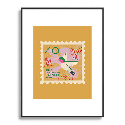 Hummingbird Postage Stamp Framed Art Print Gallery Image 116