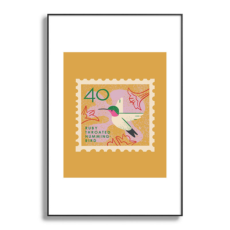 Hummingbird Postage Stamp Framed Art Print Gallery Image 119
