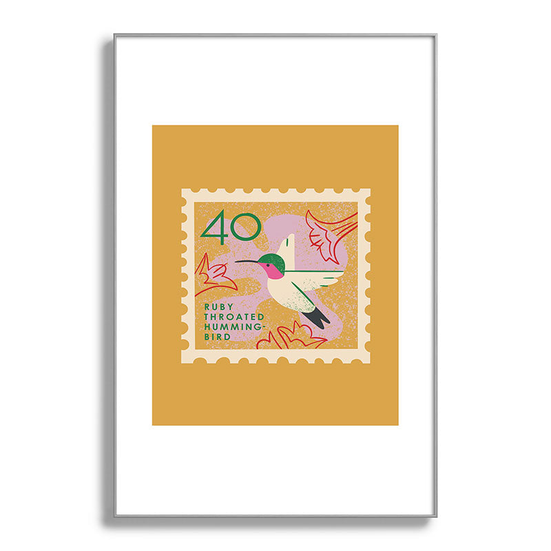 Hummingbird Postage Stamp Framed Art Print Gallery Image 137