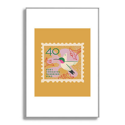 Hummingbird Postage Stamp Framed Art Print Gallery Image 137