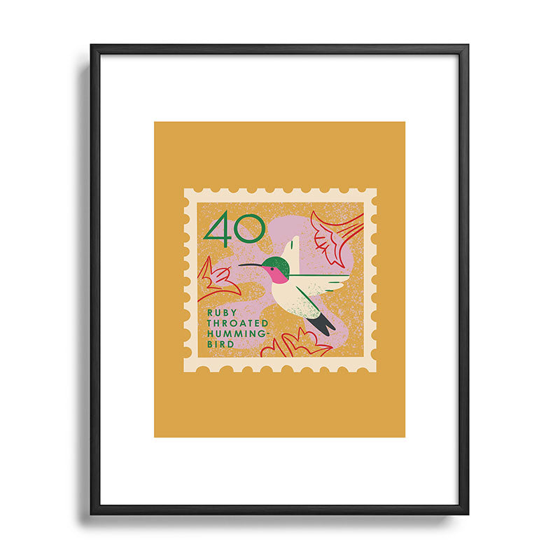 Hummingbird Postage Stamp Framed Art Print Gallery Image 111