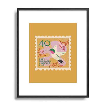 Hummingbird Postage Stamp Framed Art Print Gallery Image 111