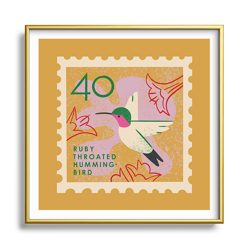 Hummingbird Postage Stamp Framed Art Print Gallery Image 133