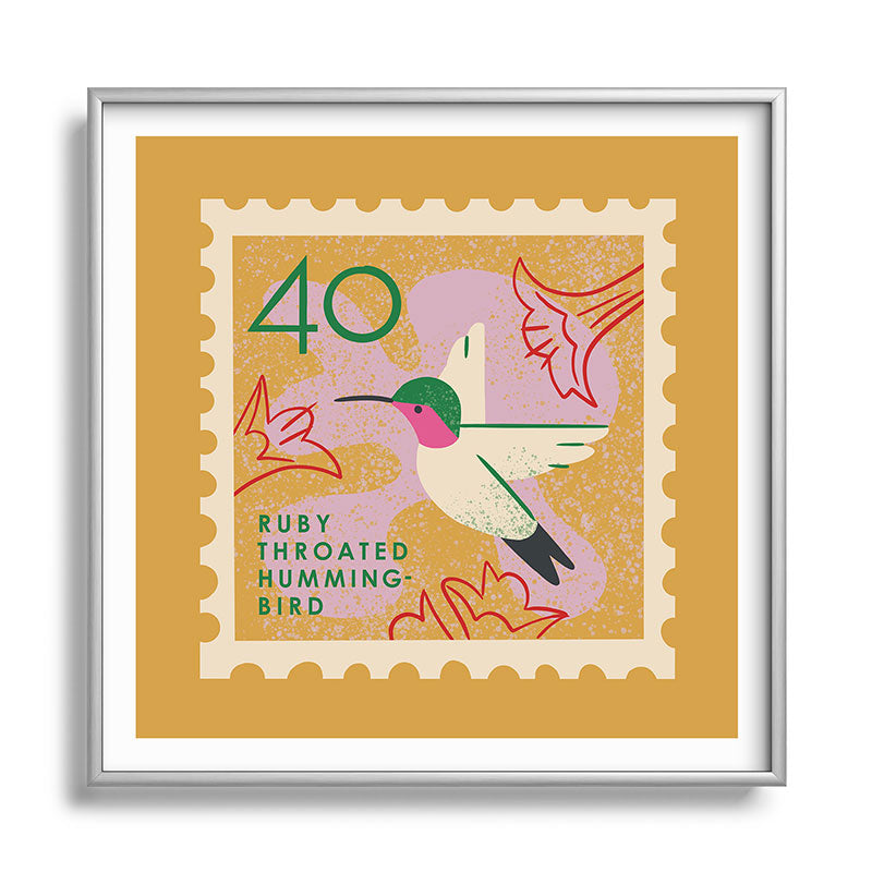 Hummingbird Postage Stamp Framed Art Print Gallery Image 140