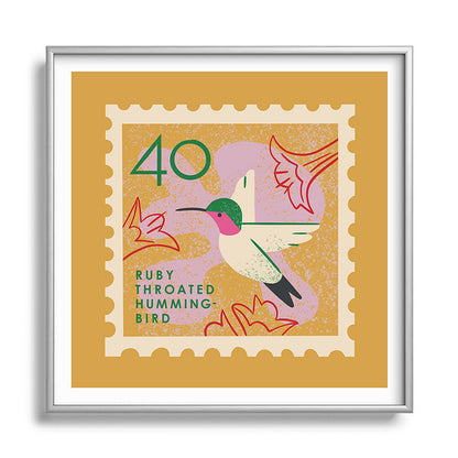 Hummingbird Postage Stamp Framed Art Print Gallery Image 140
