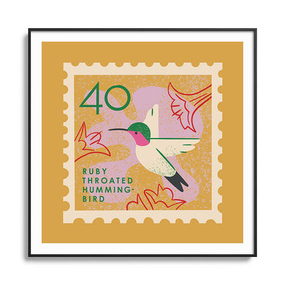 Hummingbird Postage Stamp Framed Art Print Gallery Image 126
