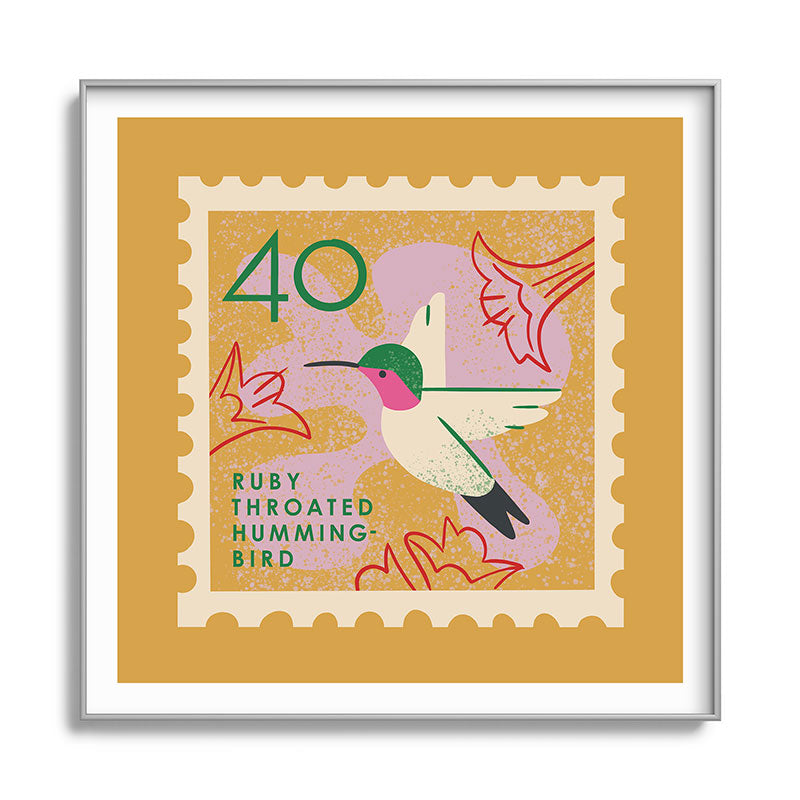 Hummingbird Postage Stamp Framed Art Print Gallery Image 141
