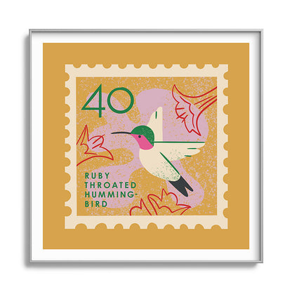 Hummingbird Postage Stamp Framed Art Print Gallery Image 141